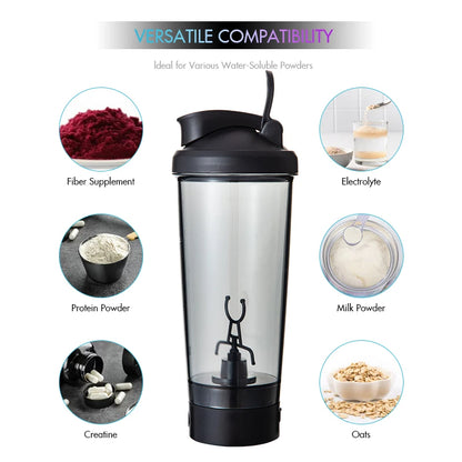 New Custom logo portable electric shaker 600ml tritan protein shaker bottle