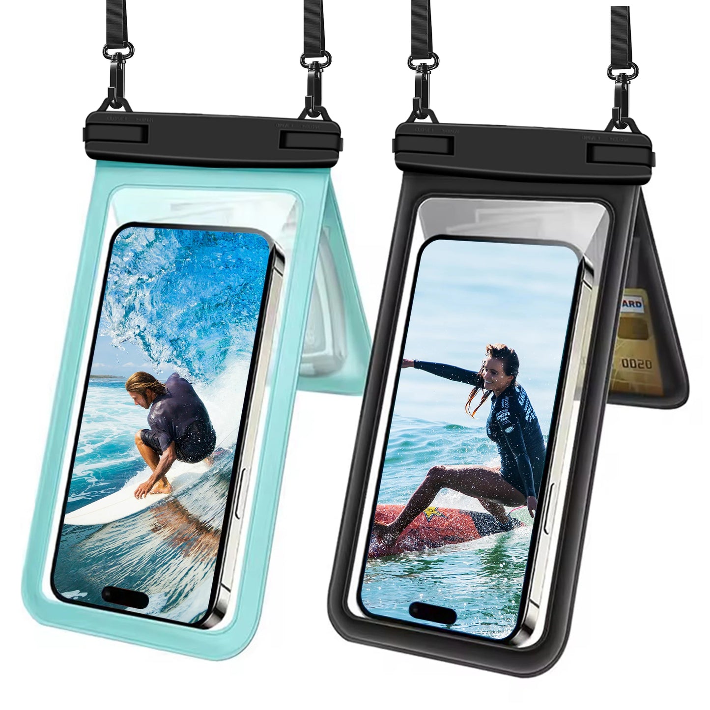 PC Waterproof Cell Phone Bag IPX8 Waterproof Mobile Phone Pouch Dual Storage Bag For Water Sports