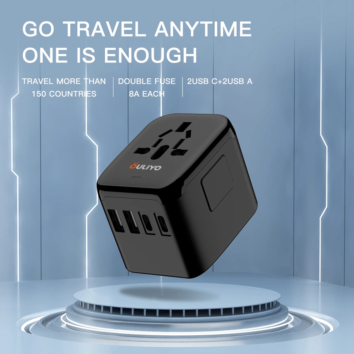 PC 15W  mobile phone cheap travel adapter dual USB c EU UK US AUS universal travel adaptor