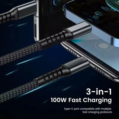 New New Trend 4 In 1 Zinc USB Cable PD 100W Multi-function USB Charging Cab