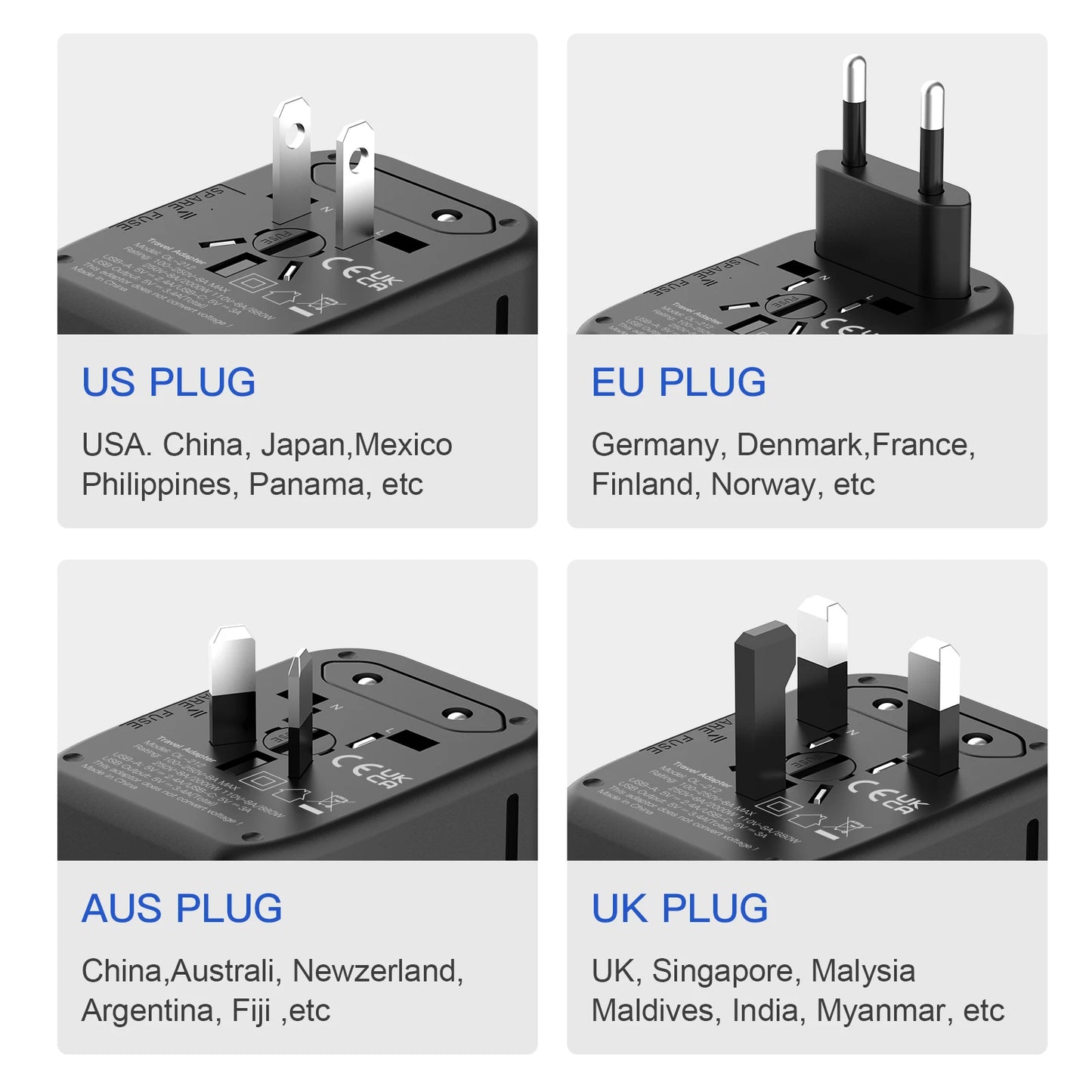 New 2025 Global Universal Travel Adapter mobile phones Charging Adapter Typ