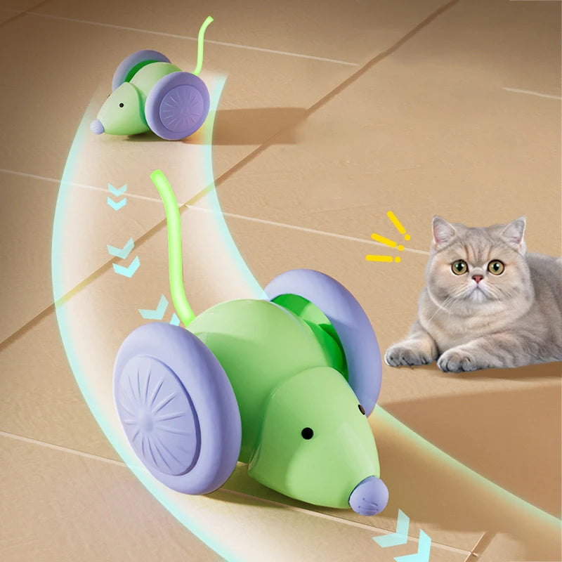 New Cat Interactive Toys Automatic with LED Lights Cat Mouse Toys Smart Sen