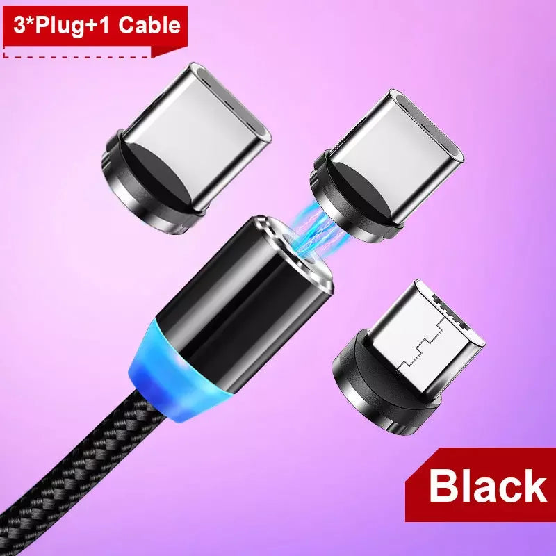 New Best Sellers 3 in 1 LED Magnetic Charging Cable for iPhone Samsung Andr