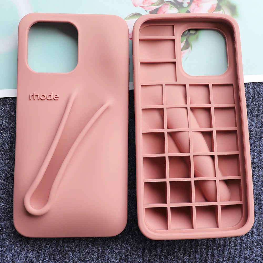 PC 3D Lipstick rhoed Hole Design Silica Gel IPhone Case For Iphone 15 14 13 12 11 Pro Max Back Cover phone Accessories wholesale