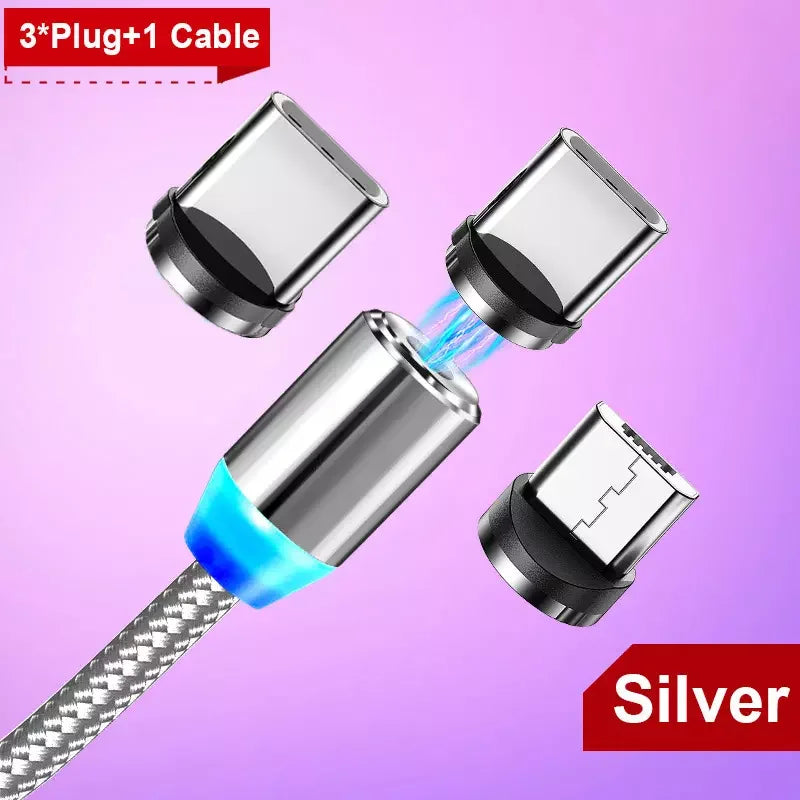 New Best Sellers 3 in 1 LED Magnetic Charging Cable for iPhone Samsung Andr