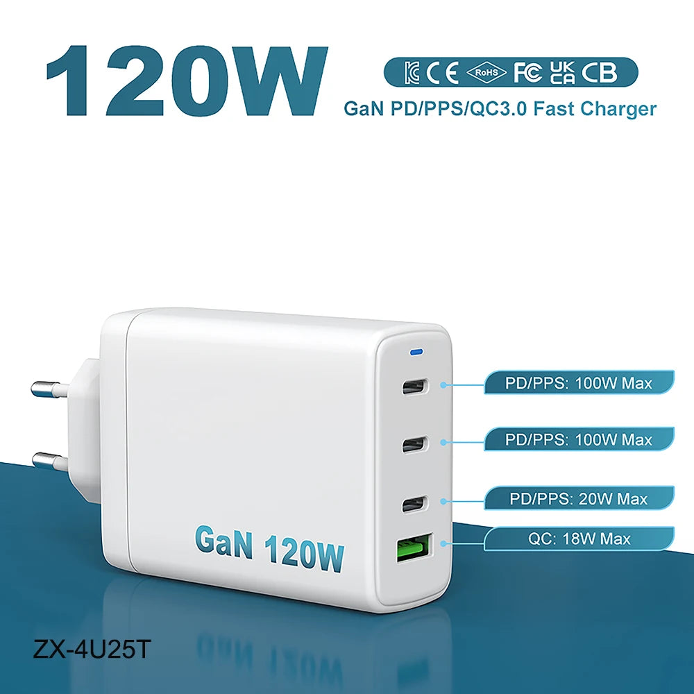 PC Custom Logo Charger Head 20w 25w 30w 35w 45w 65w 100w 120w 240w Portable Phone Charger  iphone charger fast charge type c