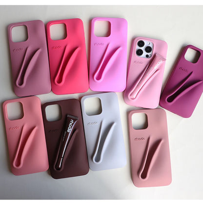 PC 3D Lipstick rhoed Hole Design Silica Gel IPhone Case For Iphone 15 14 13 12 11 Pro Max Back Cover phone Accessories wholesale