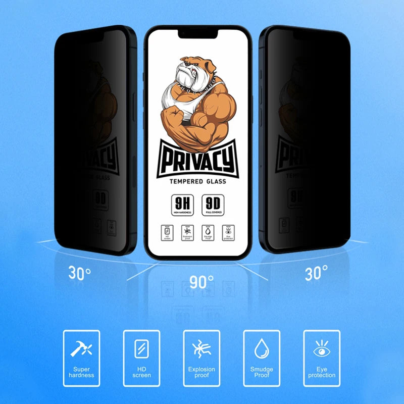 PC Bingo Anti-Spy Mica Tempered Glass Guards Privacy Screen Protectors Film For Iphone 14 15 Pro Max Mobile Cell Phone Accessories