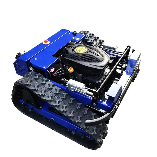 Mini Tracked Automatic Lawn Mower with Self - power Generation Function. Petrol Lawn Mower