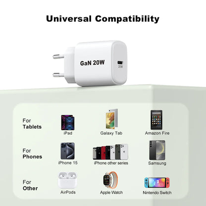 PC Portable 20W usb multiple universal chargers type-c wall fast charger usb c android type c port cell phone charger  iPhone