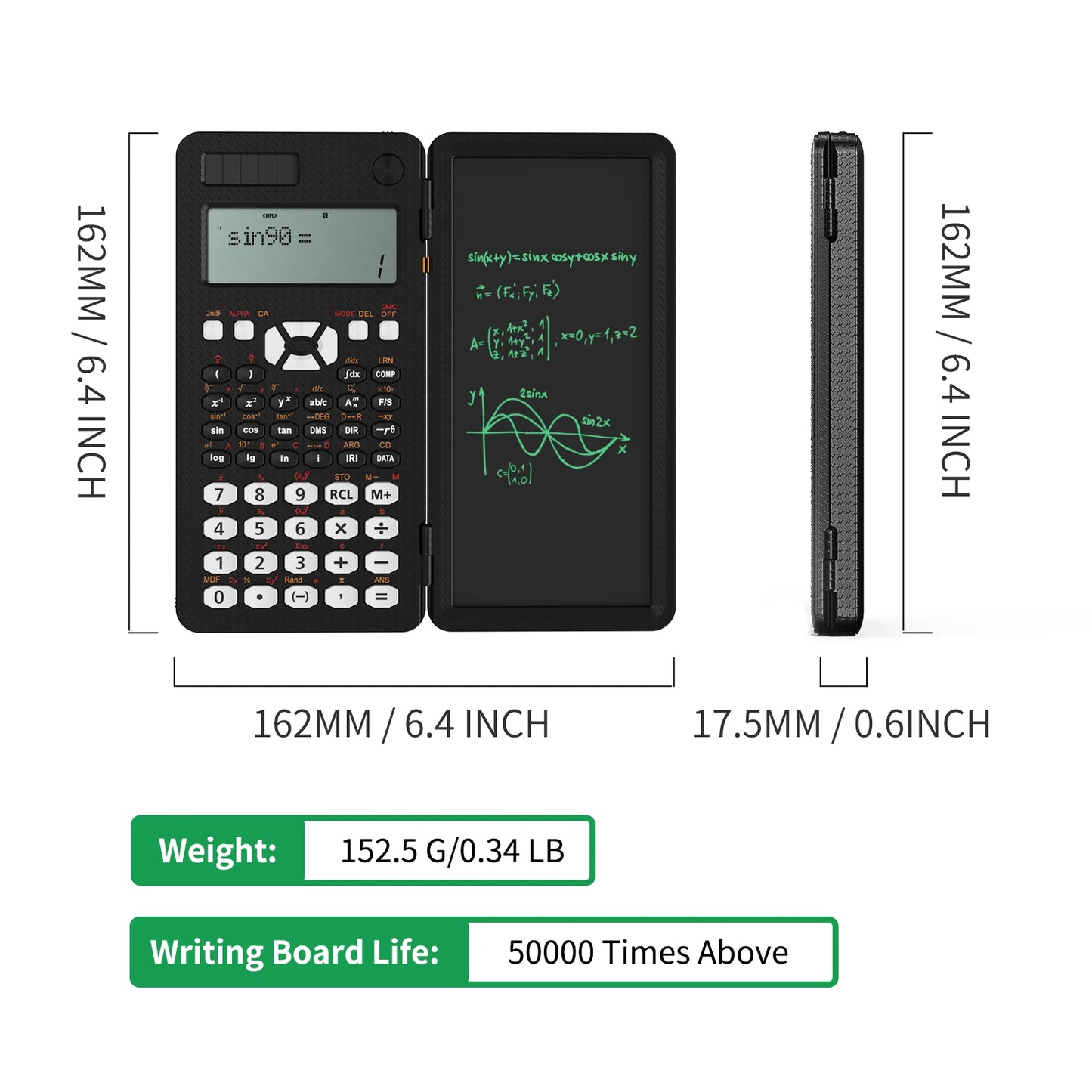 Calculatrice de bureau portable PCNEWYES avec tablette d'écriture LCD de 6,5 pouces pour O