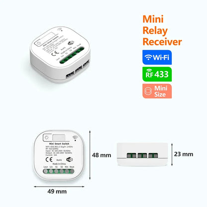 PC16A Tuya WiFi RF Smart Switch Wireless Self Powered Light Switch Wall Swi