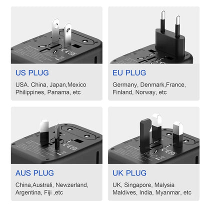 PC 15W  mobile phone cheap travel adapter dual USB c EU UK US AUS universal travel adaptor