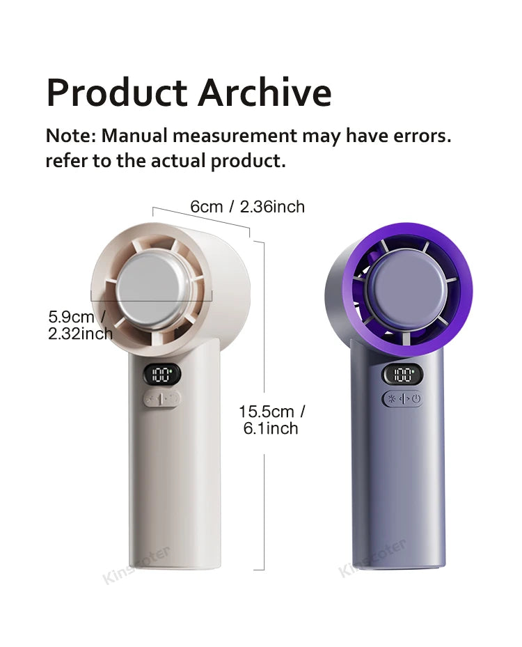 New Outdoor 3600mAh Handheld Charger Fan Portable Electric Fan High Speed R