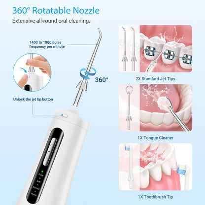 New Cordless Portable Water Flosser - Long-Lasting Battery, Ready for Use A