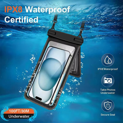 PC Waterproof Cell Phone Bag IPX8 Waterproof Mobile Phone Pouch Dual Storage Bag For Water Sports