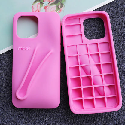 PC 3D Lipstick rhoed Hole Design Silica Gel IPhone Case For Iphone 15 14 13 12 11 Pro Max Back Cover phone Accessories wholesale