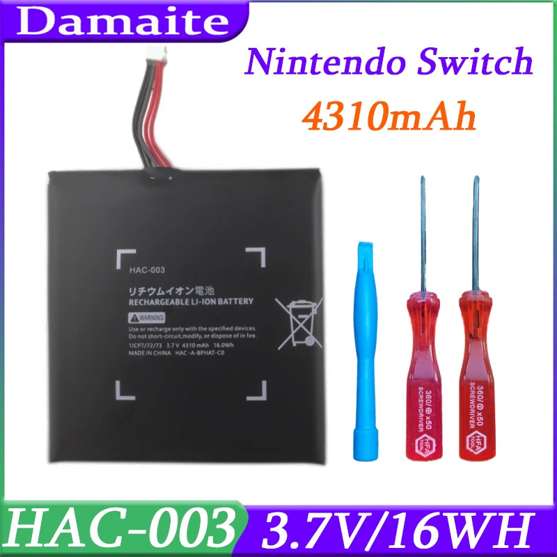 HAC-003 Nintendo Switch 2017 Game Console HAC-001 Internal Upgrade Replacement Battery with Repair Tool Kit