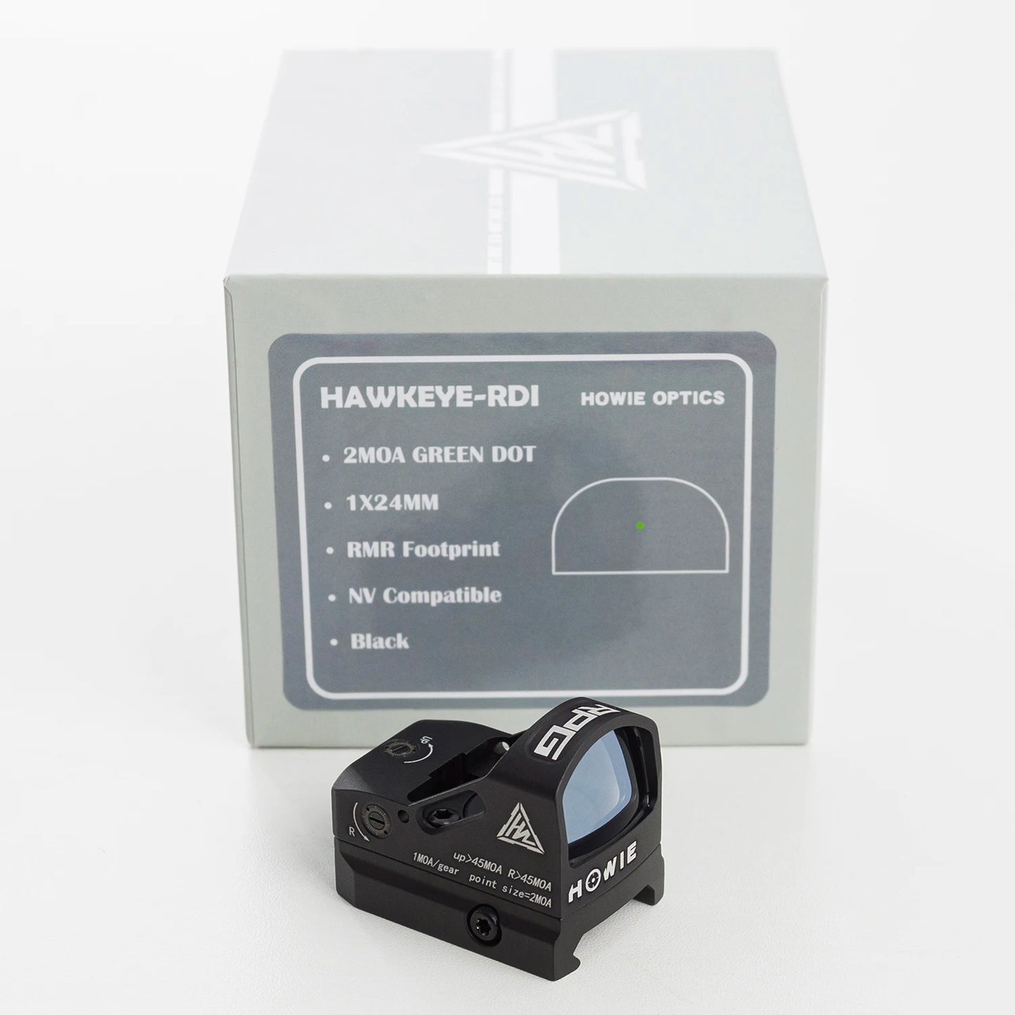 HAWKEYE-RPG MINI 2 MOA Red Dot Sight 1×24 Footprint For Real Pistol Refle Shotgun, Shake Awake, Waterproof, Top Battery Install