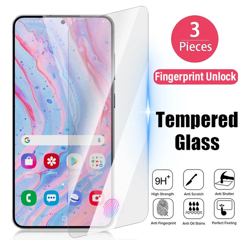 HD Tempered Glass For Samsung Galaxy S25 S25Plus Fingerprint-unlock Screen Protector Film For Samsung Galaxy S25 Ultra S25U