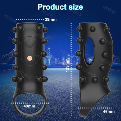 GtoozaHESEKS Vibrating Penis Sleeve Cock Ring G Spot Stimulate Women Penis Ring Vibrator Delay Ejaculation Adult Sex Toys  Men 18+ gtooza.com