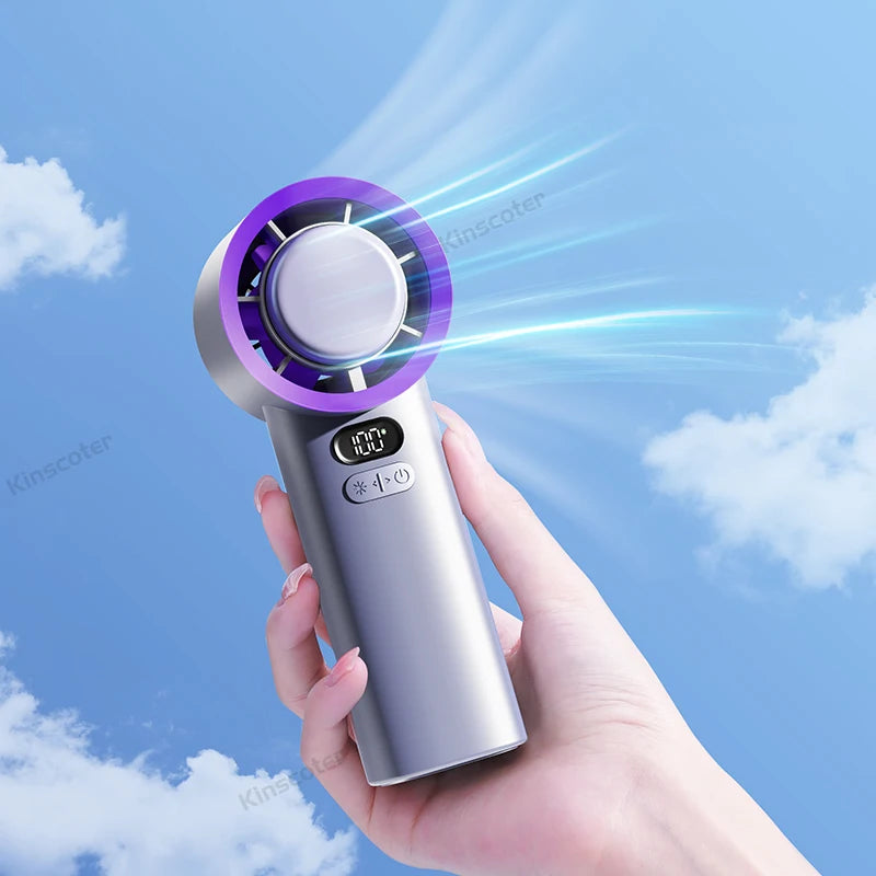 New Outdoor 3600mAh Handheld Charger Fan Portable Electric Fan High Speed R