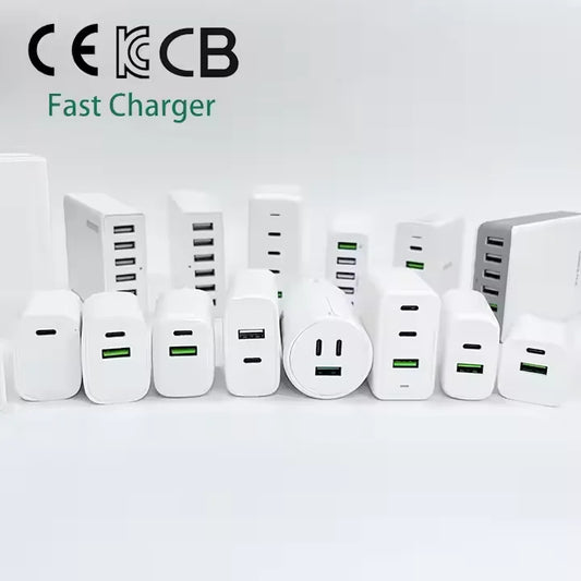 PC Custom Logo Charger Head 20w 25w 30w 35w 45w 65w 100w 120w 240w Portable Phone Charger  iphone charger fast charge type c