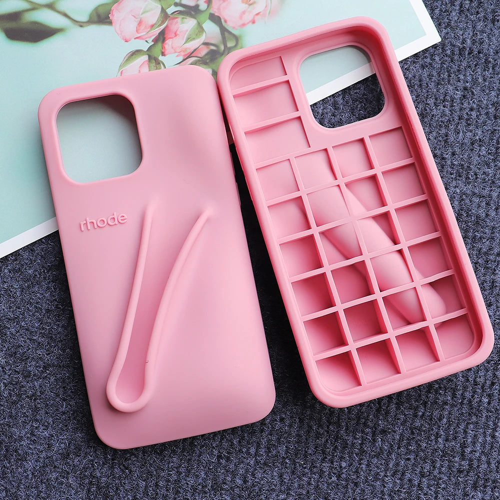 PC 3D Lipstick rhoed Hole Design Silica Gel IPhone Case For Iphone 15 14 13 12 11 Pro Max Back Cover phone Accessories wholesale