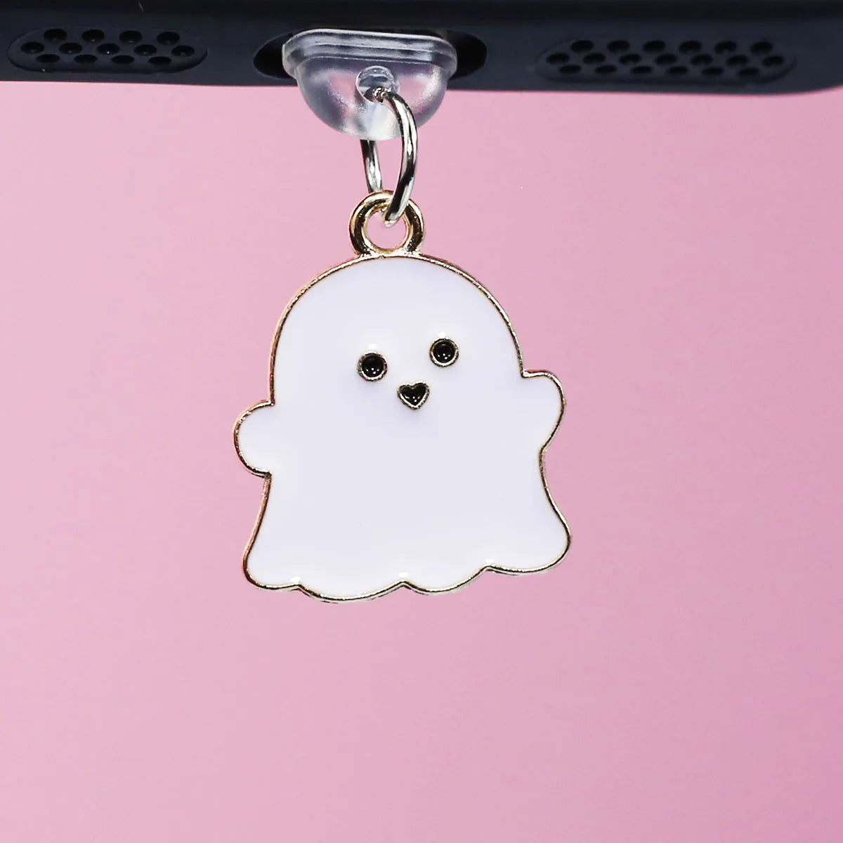 PC Halloween Cute Ghost Alloy Dustproof Plug, Dustproof Charging Port Cap Accessories Charming Phone Accessories Pendant