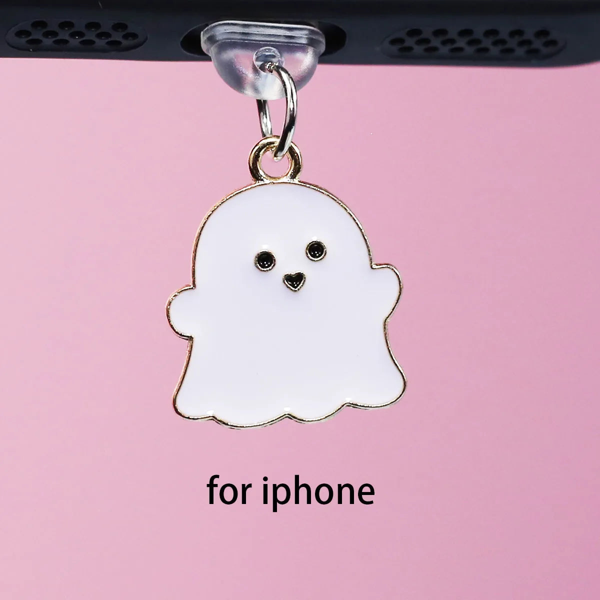 PC Halloween Cute Ghost Alloy Dustproof Plug, Dustproof Charging Port Cap Accessories Charming Phone Accessories Pendant