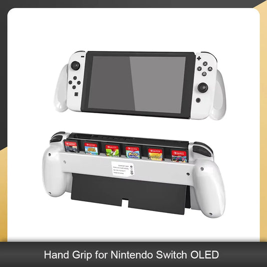 Hand Grip for Nintendo Switch OLED Console Handle with 6 Game Cards Store Slot Handheld Handle Holder for NS OLED Accessories