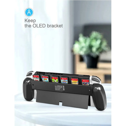 Hand Grip for Nintendo Switch OLED Console Handle with 6 Game Cards Store Slot Handheld Handle Holder for NS OLED Accessories