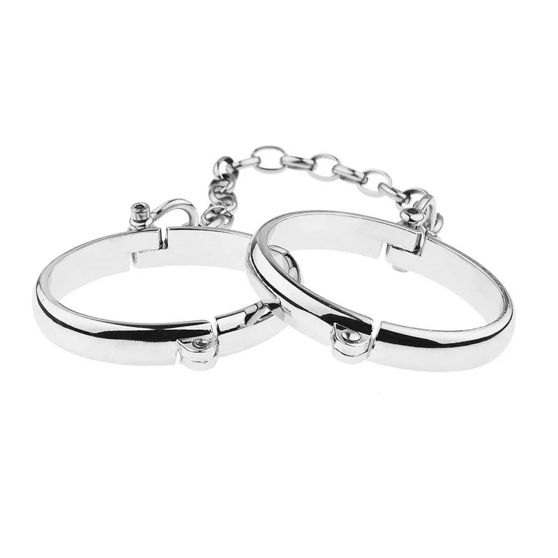 Handcuffs Cuffs Stainless Steel, Lockable Wrist & Ankle, BDSM  Restraints Toys  Couple Sex Game Slave Chain