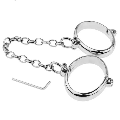 Handcuffs Cuffs Stainless Steel, Lockable Wrist & Ankle, BDSM  Restraints Toys  Couple Sex Game Slave Chain