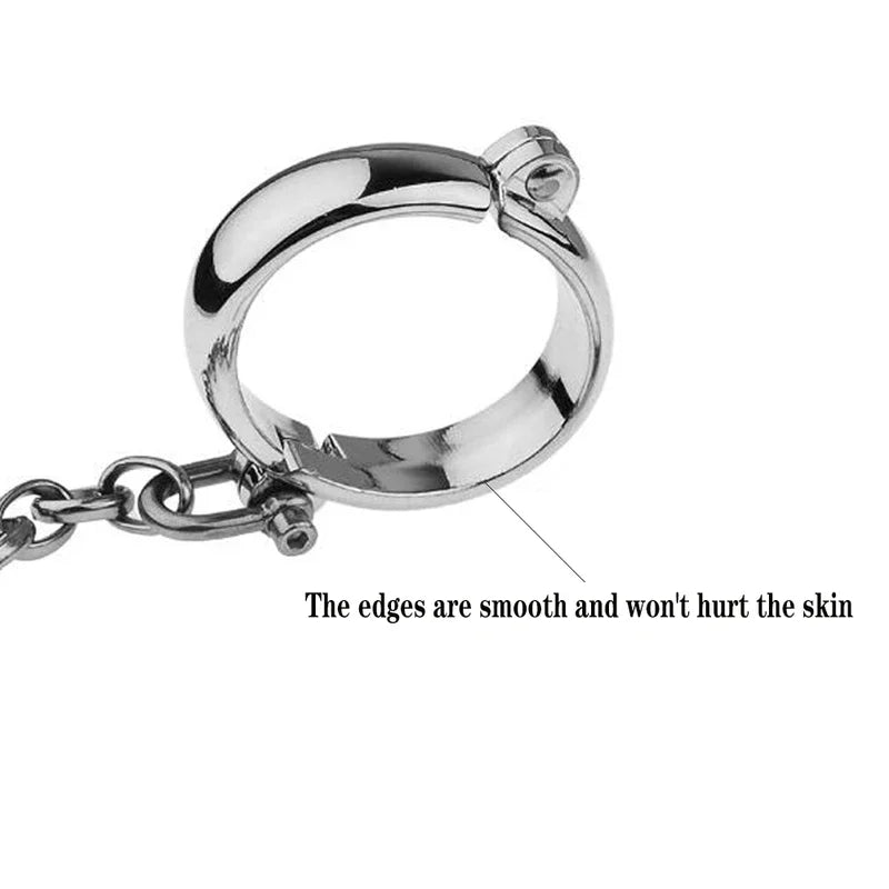 Handcuffs Cuffs Stainless Steel, Lockable Wrist & Ankle, BDSM  Restraints Toys  Couple Sex Game Slave Chain