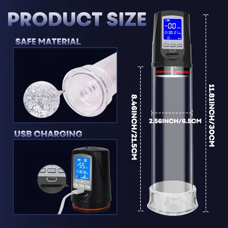 Gtooza_Hannibal LCD Electric Enlargement Extend Penis Trainer Male Masturbators Cup  Pump Sex Toys  Men gtooza.com