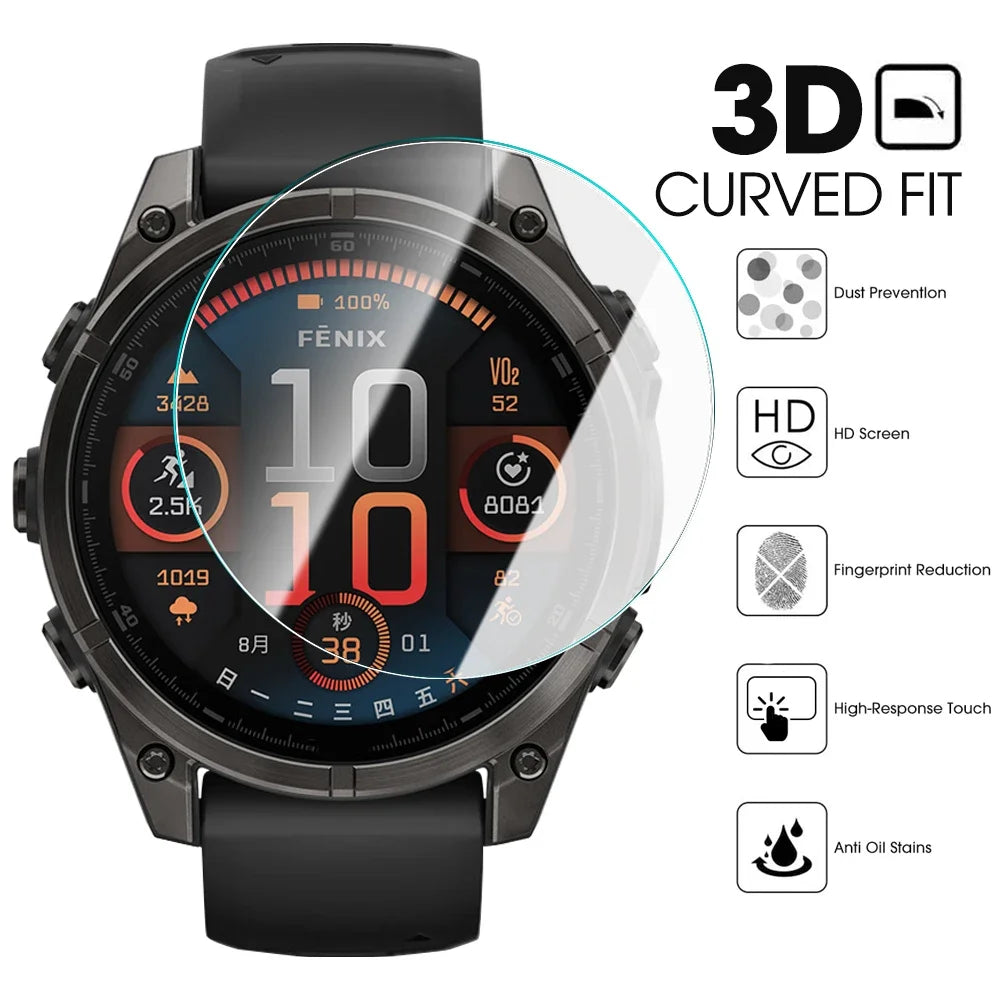 Hard Glass Protective Films For Garmin Fenix 8 51MM 47MM 43MM Fenix8 Smart Watch Tempered Glass Screen Protector Cover