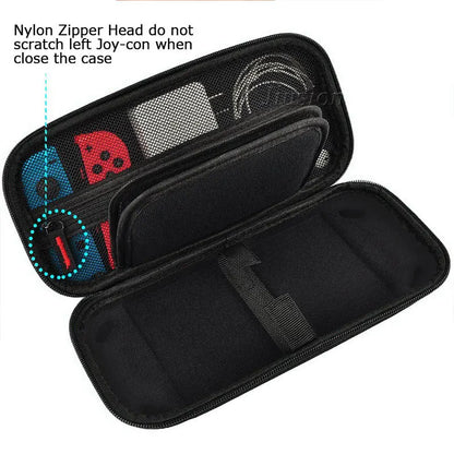 Hard Shell Carrying Bag For Nintend Switch EVA Case with 2PCS Tempered Glass Films for Nitendo Switch NS Console Game Accessory