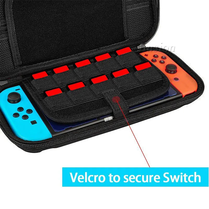 Hard Shell Carrying Bag For Nintend Switch EVA Case with 2PCS Tempered Glass Films for Nitendo Switch NS Console Game Accessory