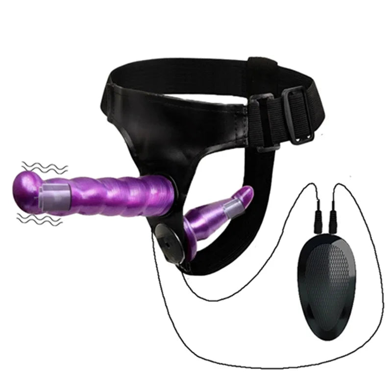 GtoozaHarness Strap-On 2 Vibration Realistic Dildos Anal G-spot Stimulation Prostate Massager Adult Sex Toys  Women Couple Lesbian gtooza.com