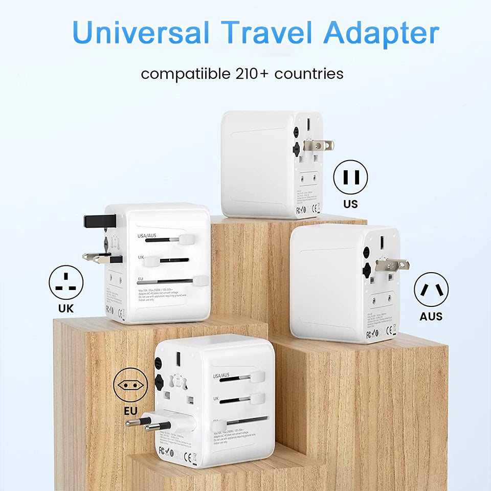 PC Worldplug Fast Wall Charger Plug Adapters Converter Worldwide 4 usb Universal Travel Power Adapter  Cell Phones Android