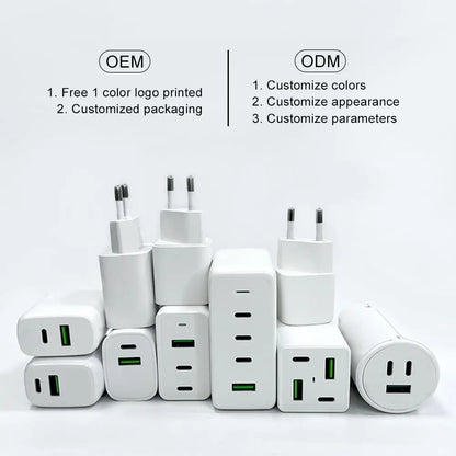 PC Custom Logo Charger Head 20w 25w 30w 35w 45w 65w 100w 120w 240w Portable Phone Charger  iphone charger fast charge type c