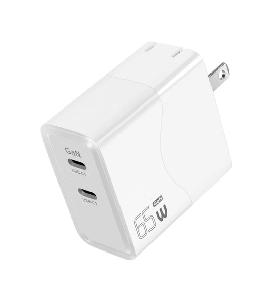 PCBest Selling Products 2024 Gan 65w PD Wall Charger Dual Type-C Electronic