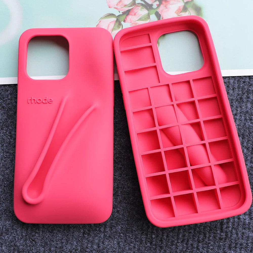 PC 3D Lipstick rhoed Hole Design Silica Gel IPhone Case For Iphone 15 14 13 12 11 Pro Max Back Cover phone Accessories wholesale