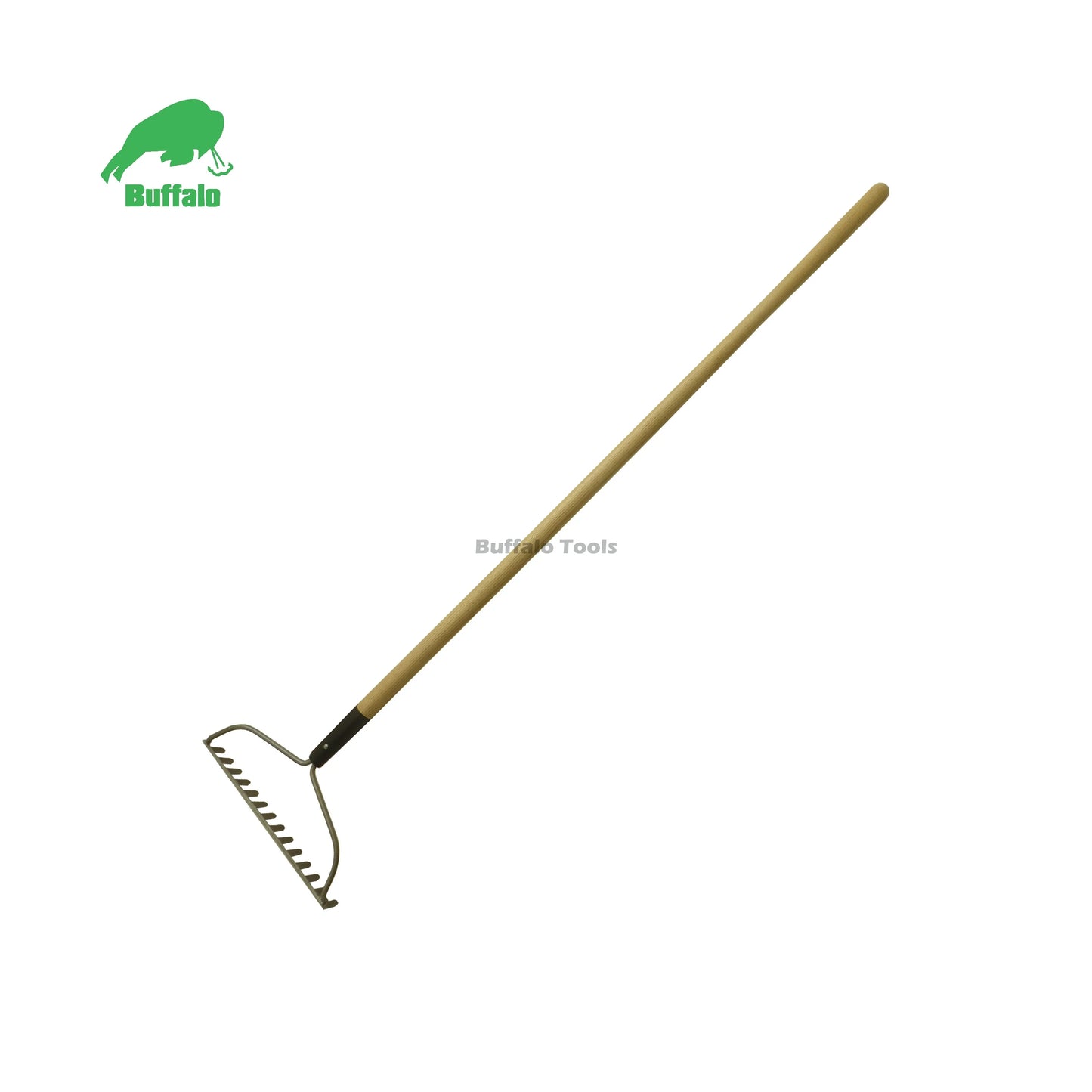 Buffalo PBR316L High Quality Lawn Home Garden Tools Metal Garden 16 Tines Rake with Wood Handle