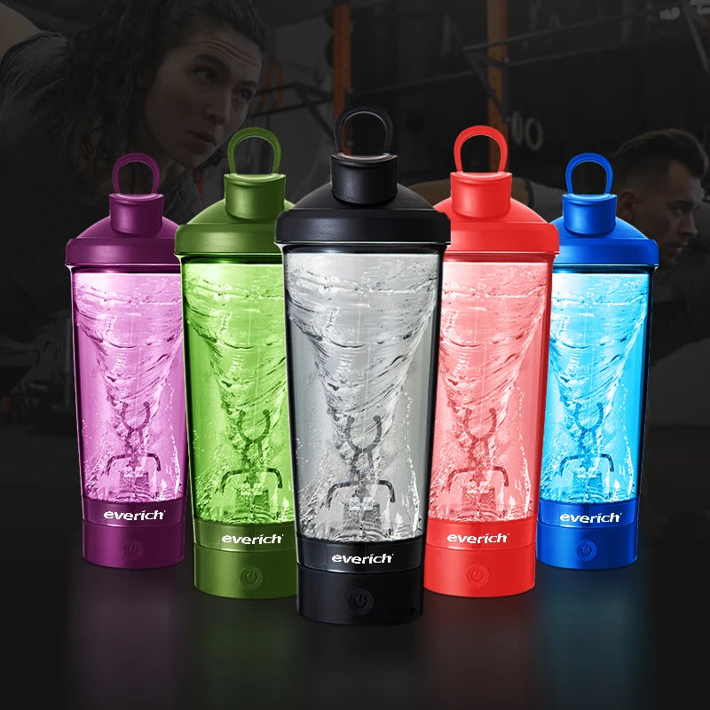 Nouveau shaker électrique portable avec logo personnalisé, bouteille de shaker pour protéines en tritan de 600 ml