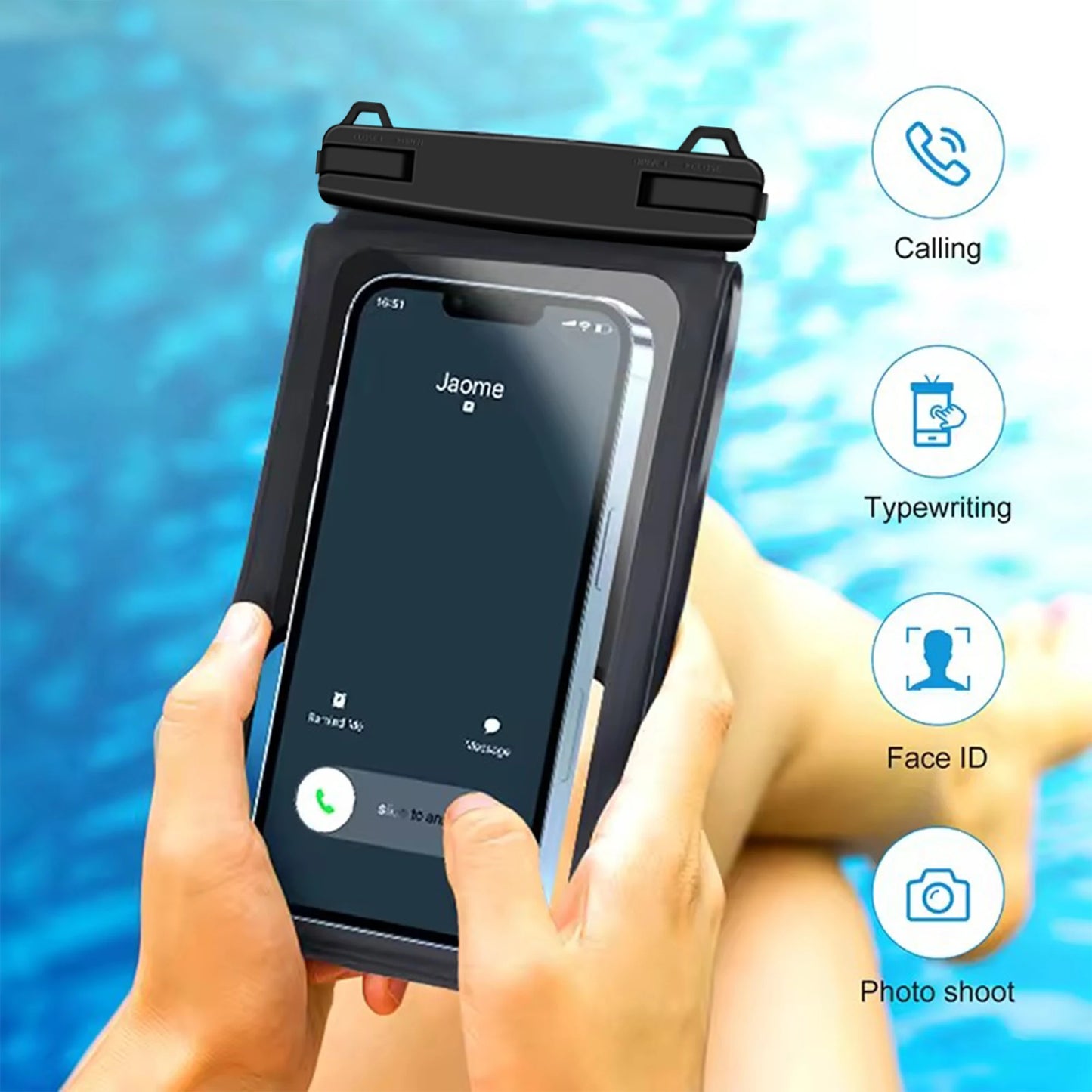 PC Waterproof Cell Phone Bag IPX8 Waterproof Mobile Phone Pouch Dual Storage Bag For Water Sports