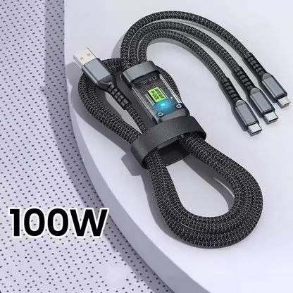 New New Trend 4 In 1 Zinc USB Cable PD 100W Multi-function USB Charging Cab