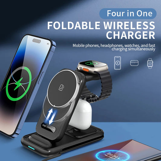 PC2024 Foldable Multifunction Chargers 4 in 1 wireless charger Qi Dropshipp