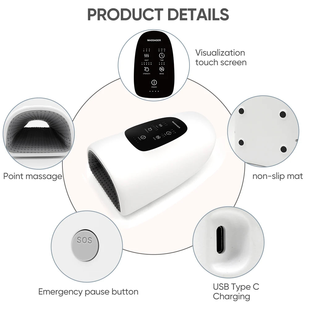 PCHeating Electric Therapy Vibrating Acupressure Wearable Palm Hand And Wri